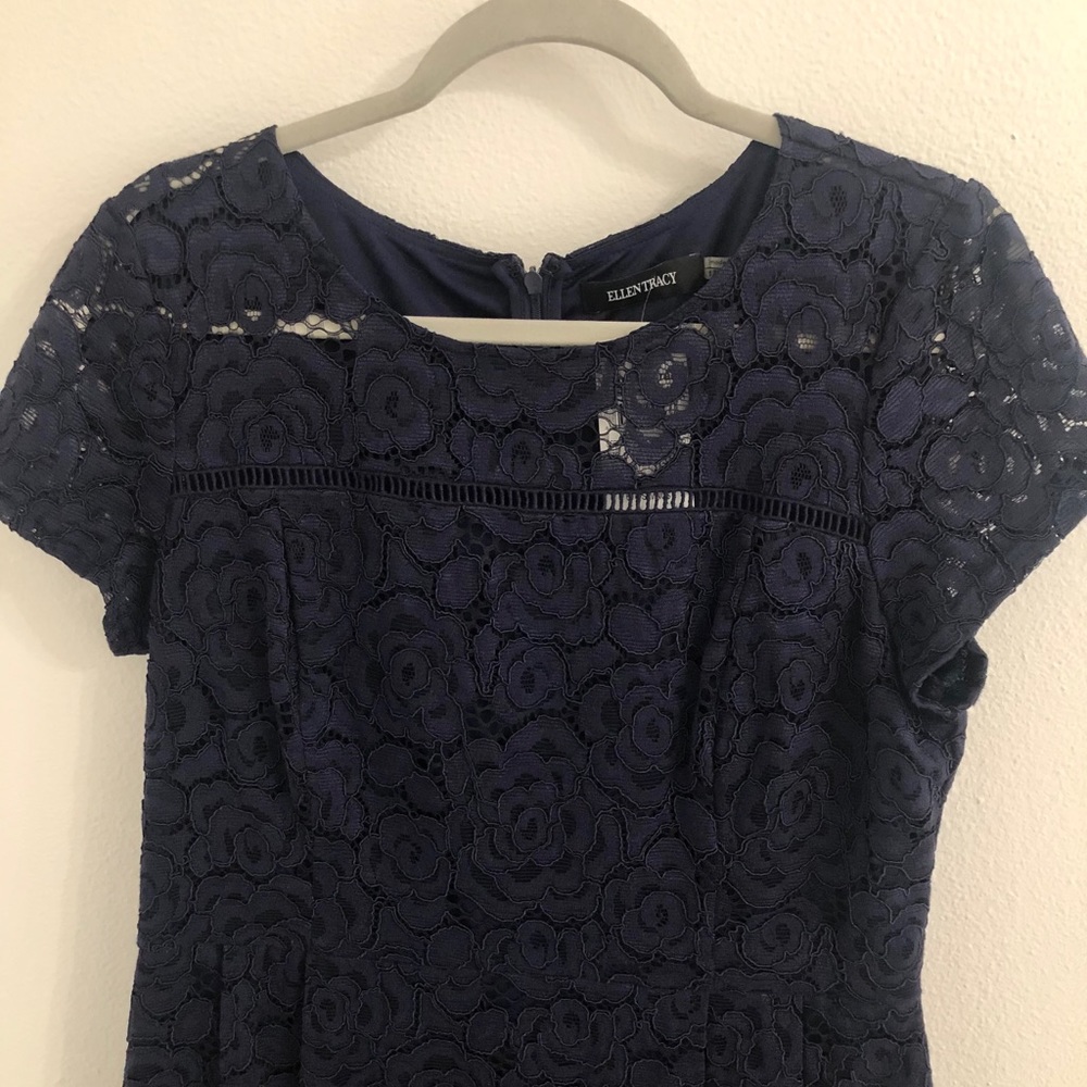 Ellen Tracy blue lace dress